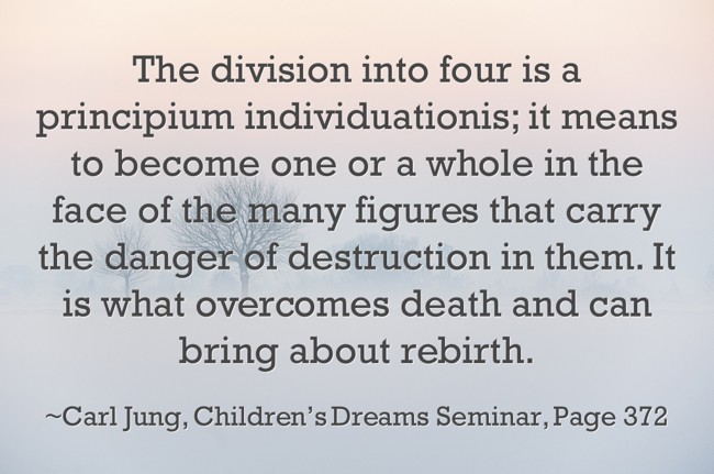 The division into four is a principium individuationis; it means...